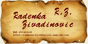 Radenka Živadinović vizit kartica
